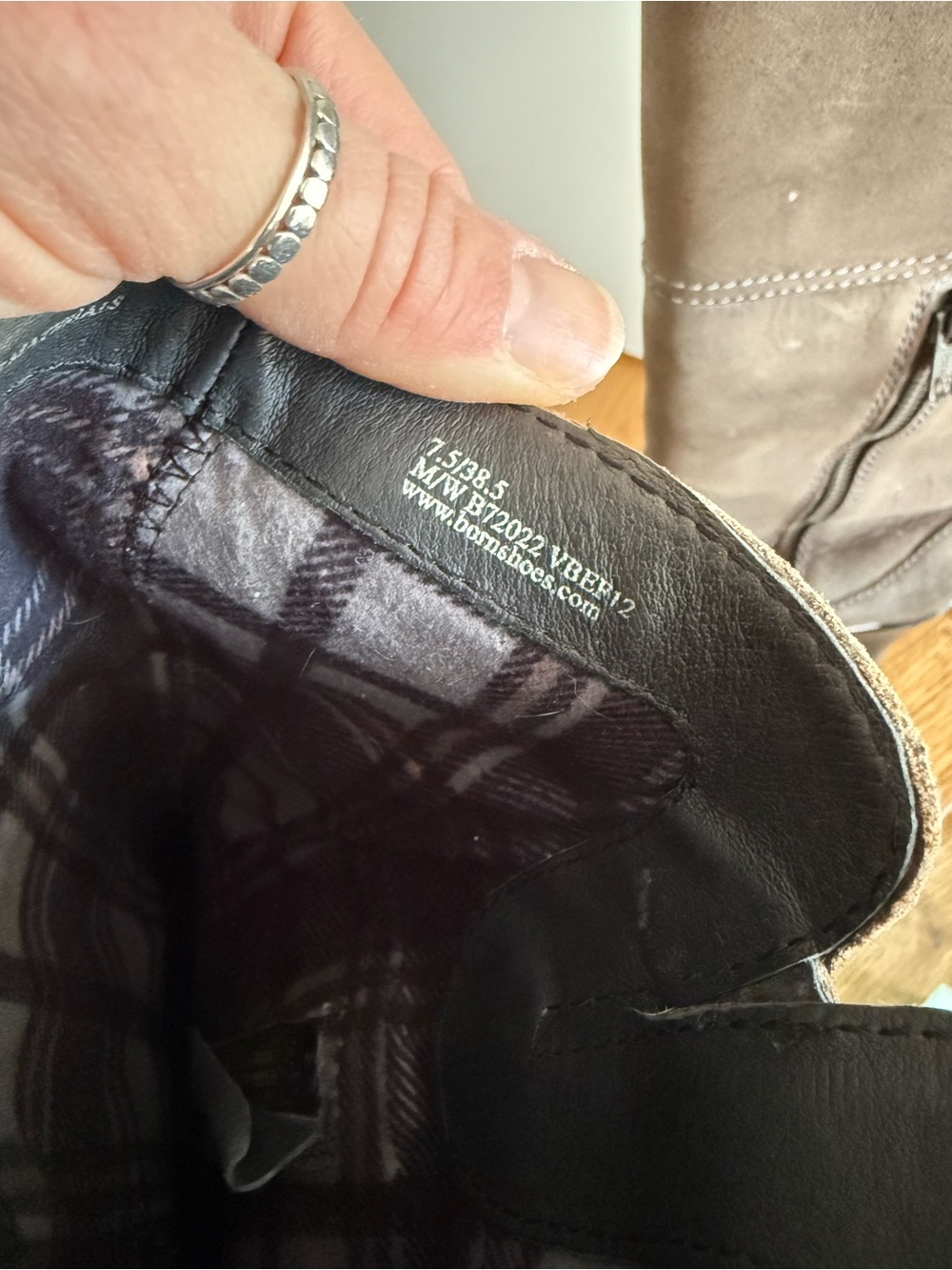 Born grey Leather Mid-Calf Heeled Boots - Picture 7 of 9